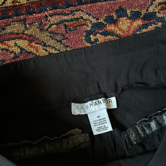 Vtg SAG HARBOR Black Straight Leg Stretch Pants Size 10 - Picture 4 of 4